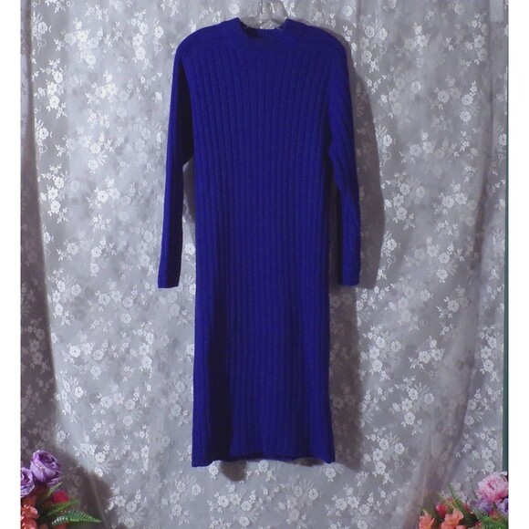 Vintage 90s Sweater Dress Size Large 1990s Retro Wool Blend Liz Claiborne Winter - Picture 1 of 4